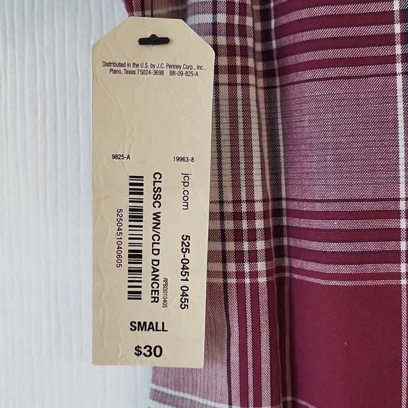 Arizona Jean Plaid Shirt with two front button ppckets Size Small - Picture 8 of 9